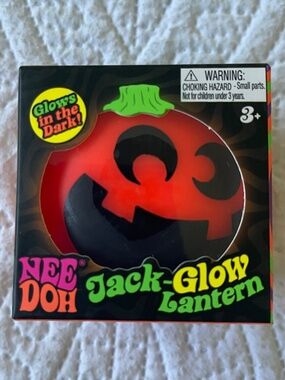 NEW NeeDoh Jack-Glow-Lantern Halloween Squishy - Orange - Authentic Schylling